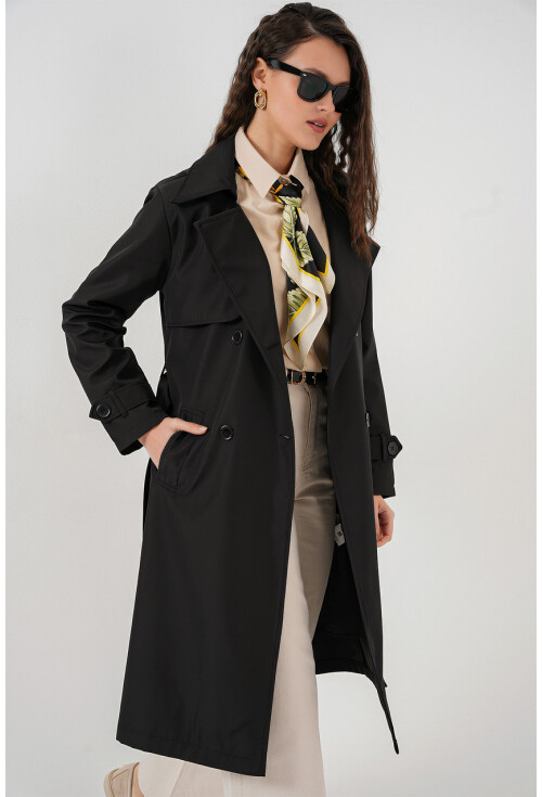 5918 Wrap Collar Trench Coat