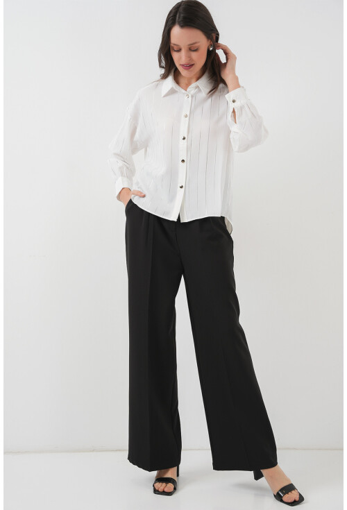 5924 Womens Silver Striped Shirt