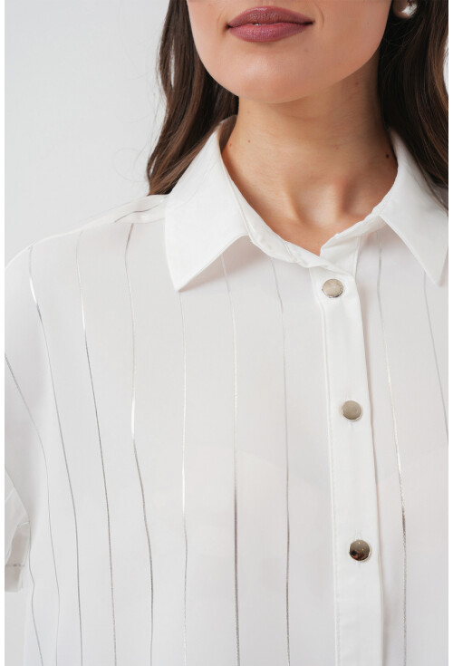5924 Womens Silver Striped Shirt