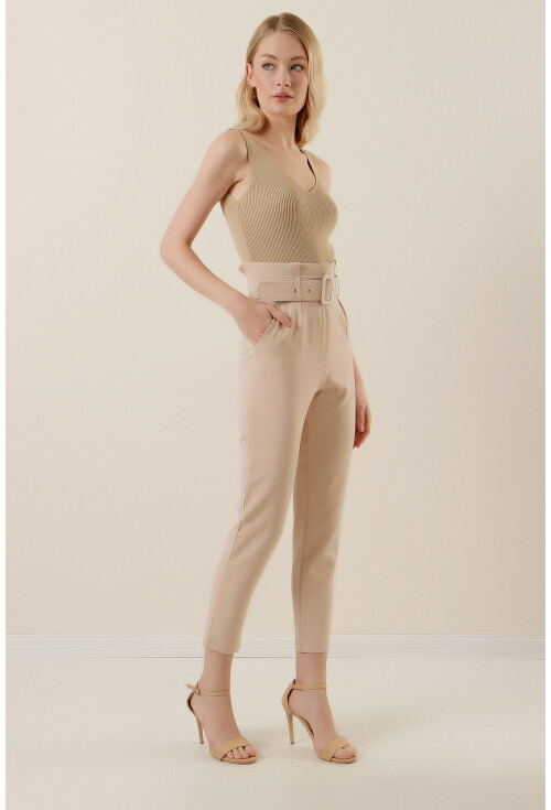 6464 Beli Kemerli Pantolon