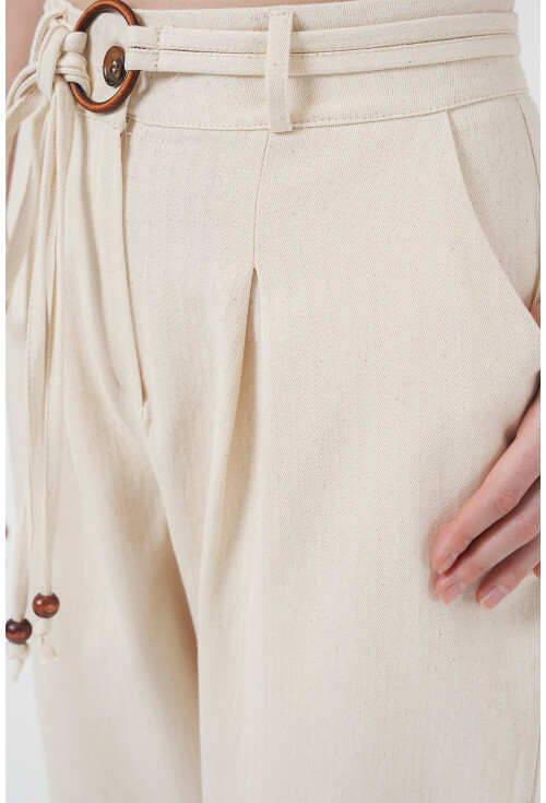 6660 Linen Pants With Belt
