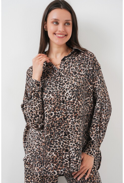 6699 Leopar Desenli Alt Üst Takım