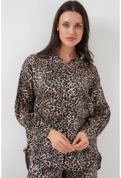 6699 Leopar Desenli Alt Üst Takım
