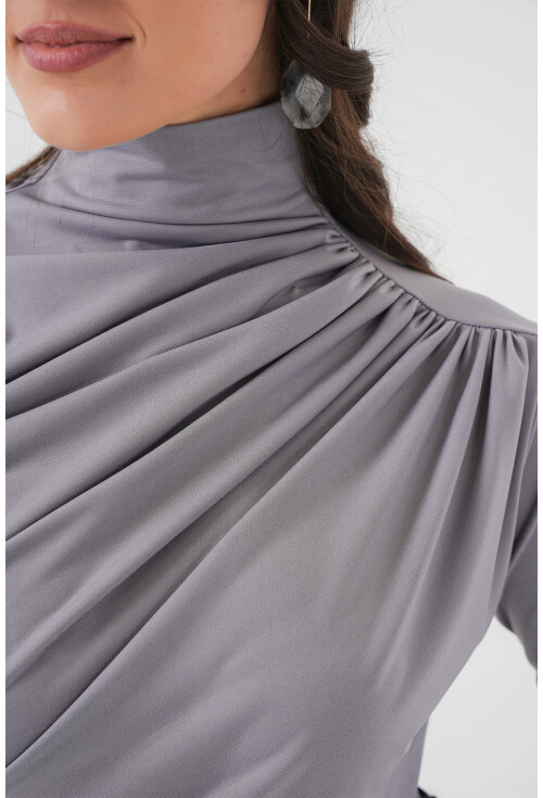 925 Büzgü Detaylı Sandy Bluz