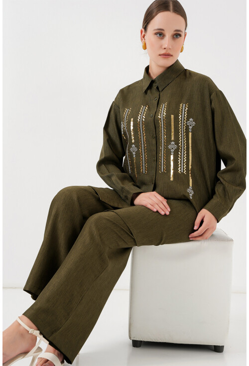 Desenli Tunik Pantolon İkili Takım 6720