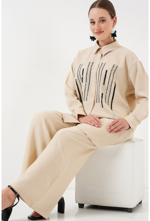 Desenli Tunik Pantolon İkili Takım 6720