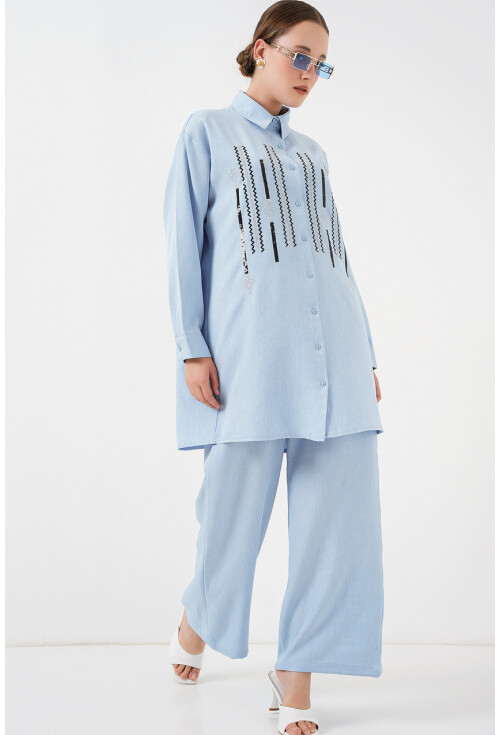 Desenli Tunik Pantolon İkili Takım 6720