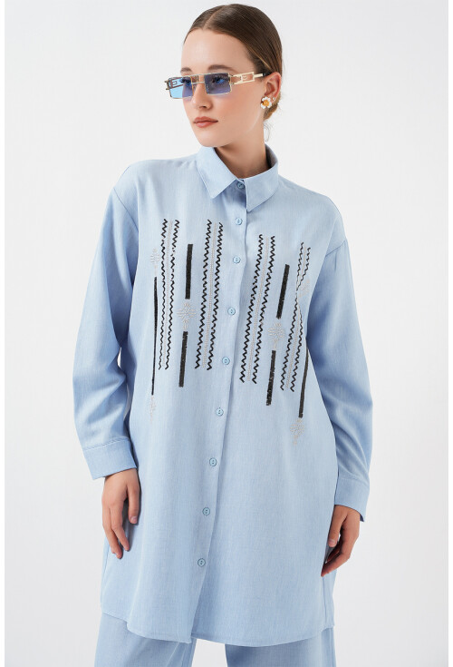 Desenli Tunik Pantolon İkili Takım 6720