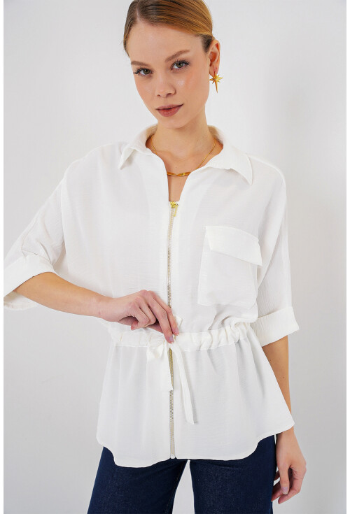 Fermuarlı Kadın Gömlek 0721