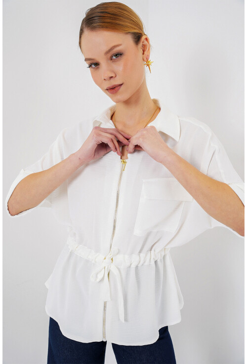 Fermuarlı Kadın Gömlek 0721