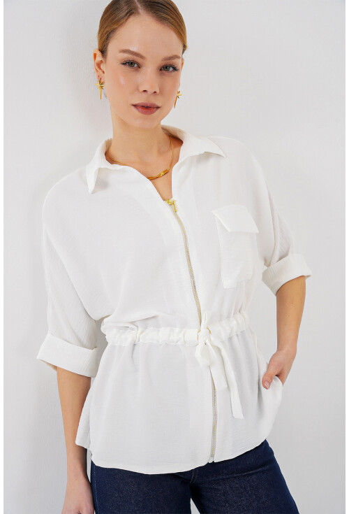 Fermuarlı Kadın Gömlek 0721