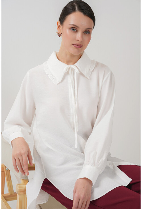 Fırfırlı Uzun Gömlek Tunik 5952