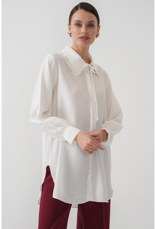 Fırfırlı Uzun Gömlek Tunik 5952