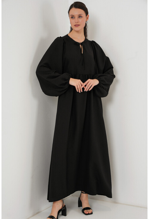 Kadın Balon Kol Uzun Tesettür Elbise 2464