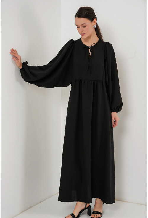 Kadın Balon Kol Uzun Tesettür Elbise 2464