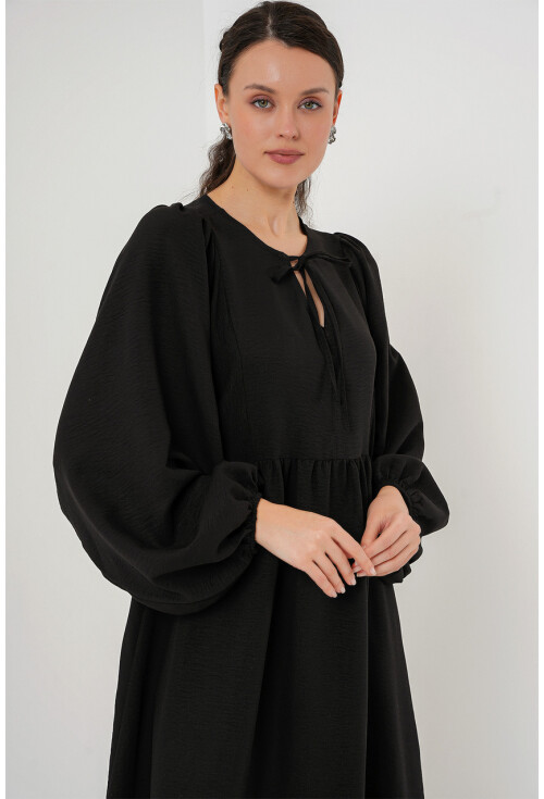 Kadın Balon Kol Uzun Tesettür Elbise 2464