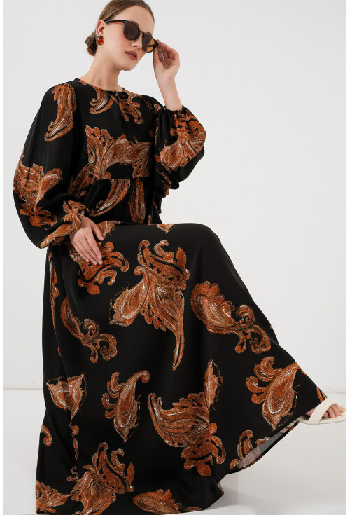 Kadın Balon Kol Uzun Tesettür Elbise 2464