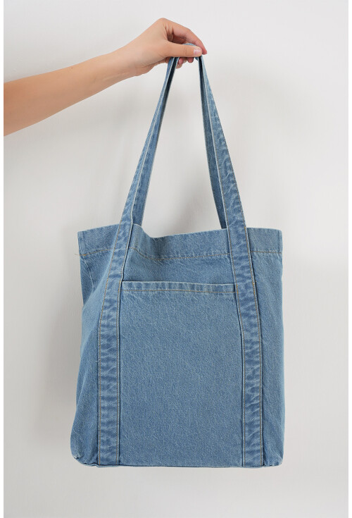 Kadın Cepli Kot Omuz Çantası 010185