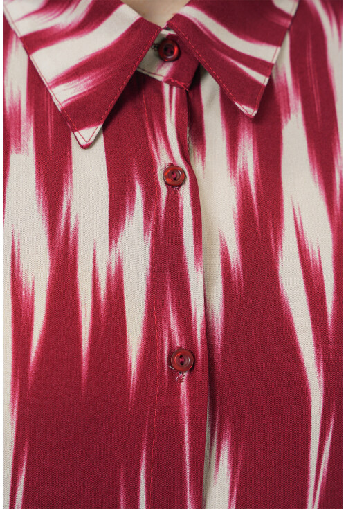 Kadın Desenli Oversize Gömlek 20301