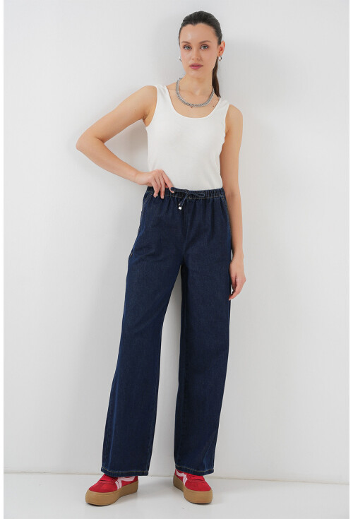 Kadın Geniş Paça Kot Pantolon 6706