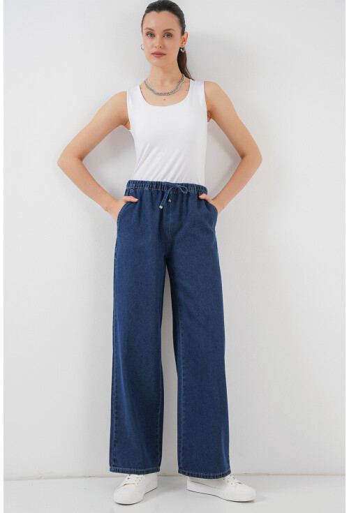 Kadın Geniş Paça Kot Pantolon 6706