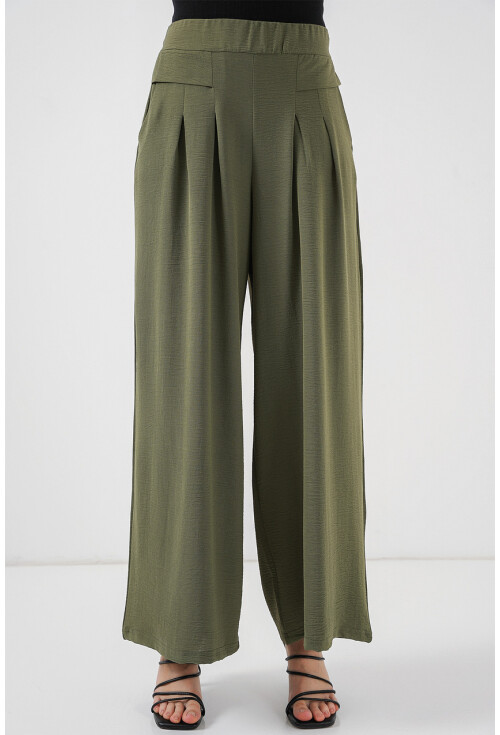 Kadın Geniş Paça Pileli Pantolon 6718