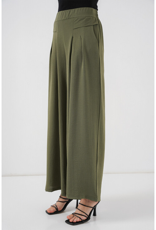 Kadın Geniş Paça Pileli Pantolon 6718