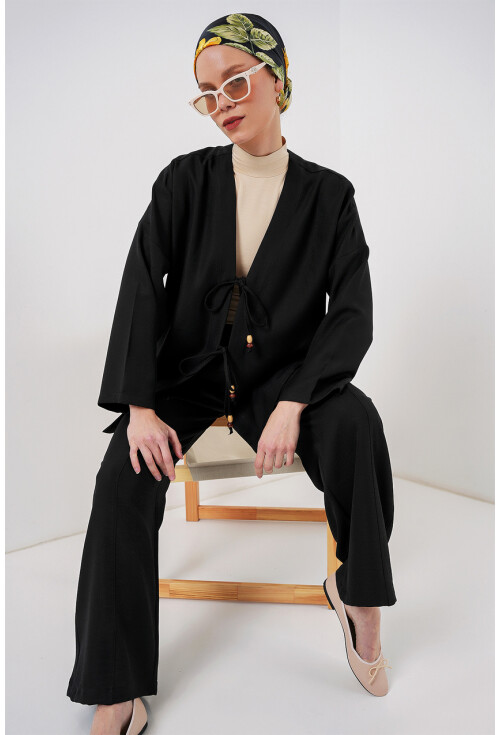 Kadın Keten Kimono İkili Takım 6727