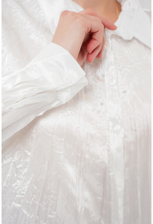 Kadın Kırışık Saten Gömlek 20316