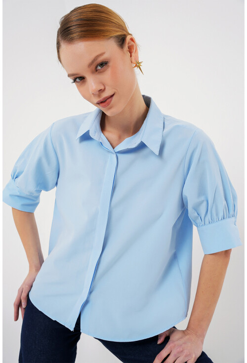 Kadın Kısa Kol Gömlek 20312