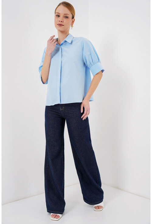 Kadın Kısa Kol Gömlek 20312