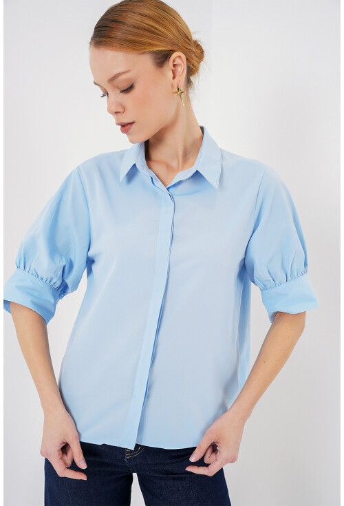 Kadın Kısa Kol Gömlek 20312