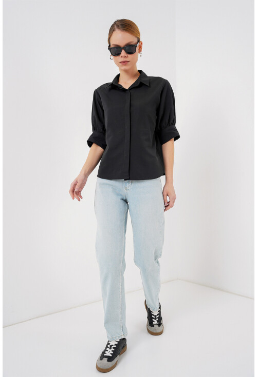 Kadın Kısa Kol Gömlek 20312