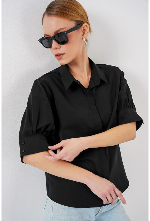 Kadın Kısa Kol Gömlek 20312