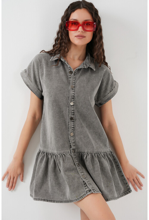 Kadın Kısa Kot Elbise 2530