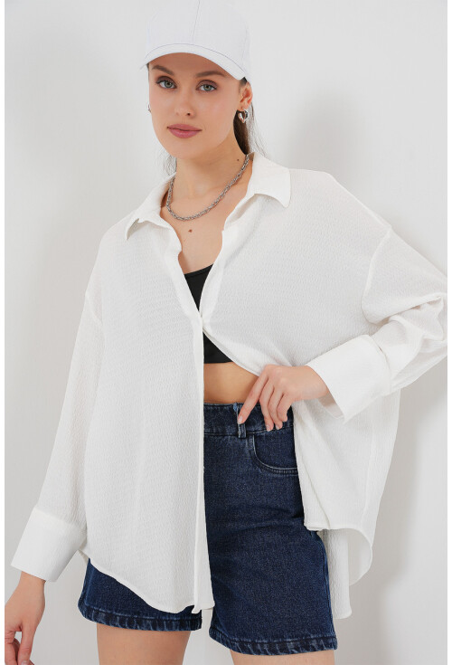 Kadın Örme Oversize Gömlek 20264