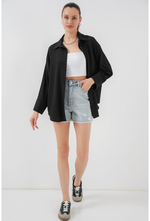 Kadın Örme Oversize Gömlek 20264