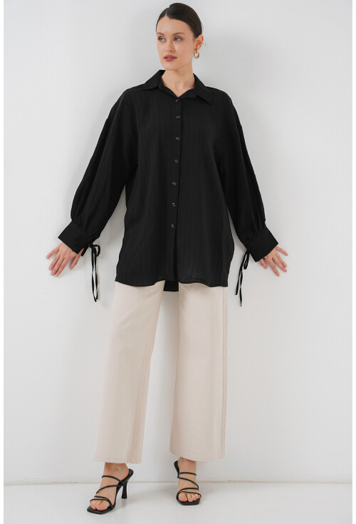 Kadın Oversize Bağcıklı Gömlek 5954