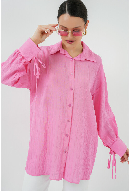 Kadın Oversize Bağcıklı Gömlek 5954