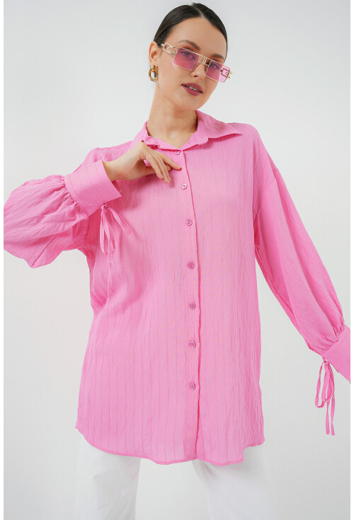 Kadın Oversize Bağcıklı Gömlek 5954