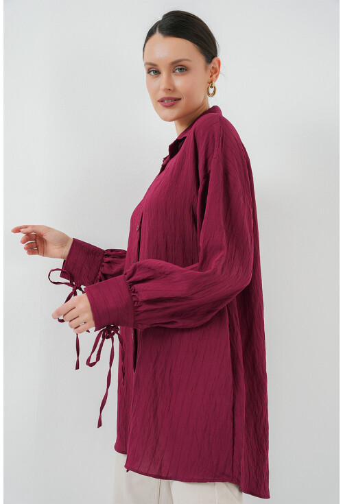 Kadın Oversize Bağcıklı Gömlek 5954