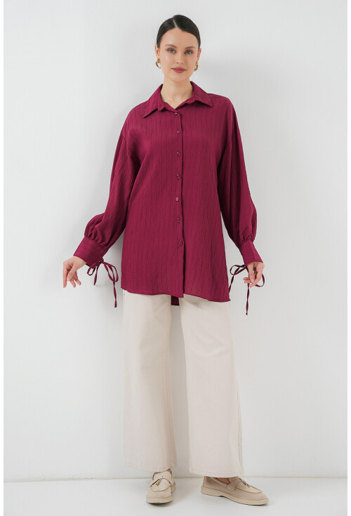 Kadın Oversize Bağcıklı Gömlek 5954