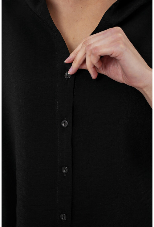 Kadın Oversize Kısa Kol Gömlek 20315