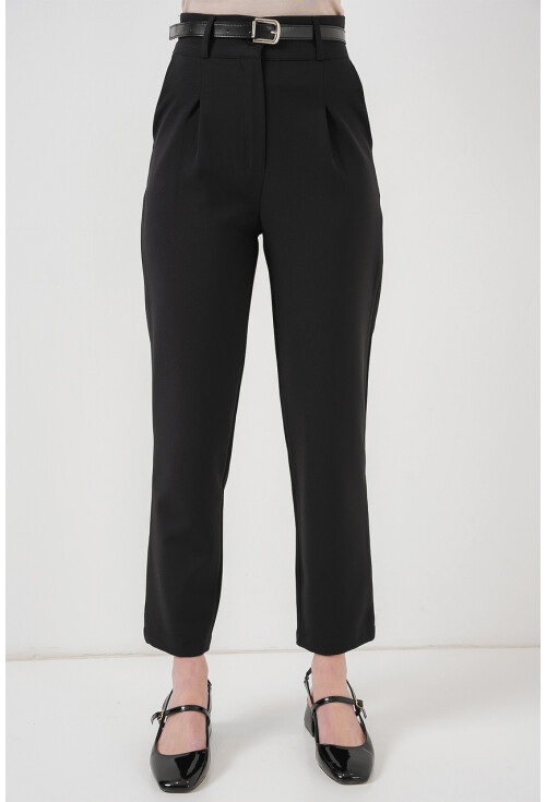 Kadın Pileli Kemerli Kumaş Pantolon 6725