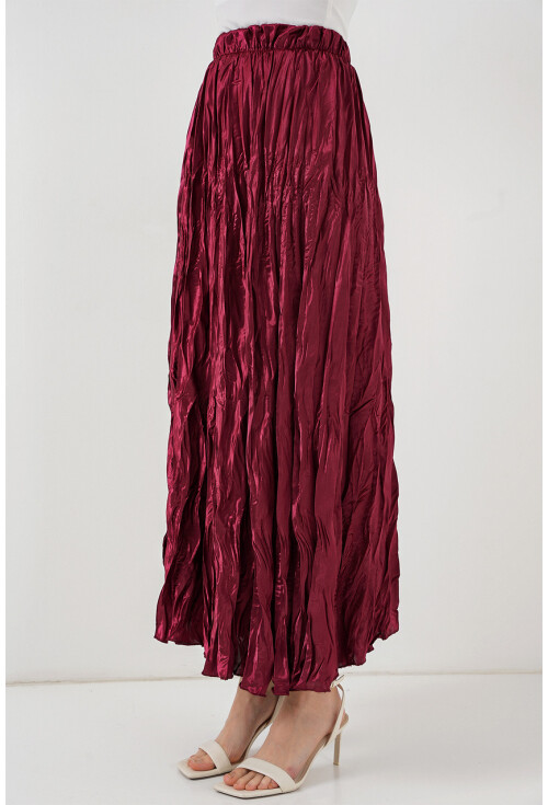 Kadın Uzun Kırışık Etek 8034