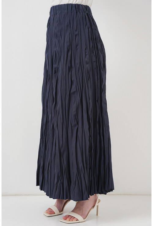 Kadın Uzun Kırışık Etek 8042