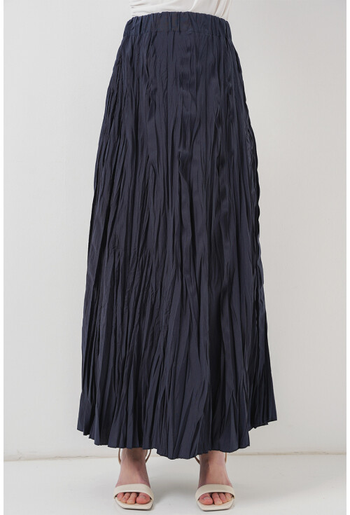 Kadın Uzun Kırışık Etek 8042