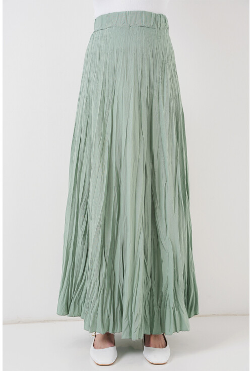 Kadın Uzun Kırışık Etek 8042