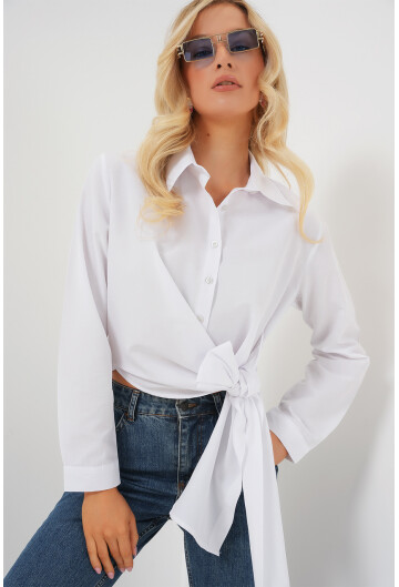 Kadın Bağlamalı Uzun Kol Gömlek 20325