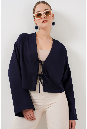 Önü Bağlamalı Keten Kimono 960